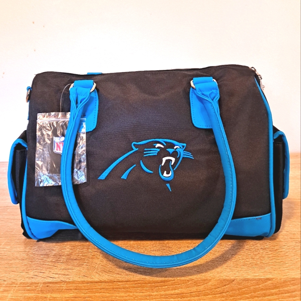 👀 💙 NFL Carolina Panther's Deluxe Handbag nwt - Picture 3 of 13